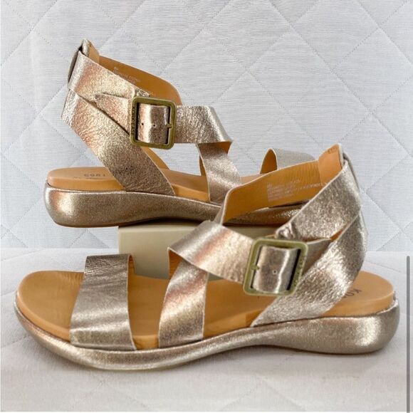 Kork-Ease metallic Silver / Pewter Strappy Sandals like new size 8 - Picture 4 of 10